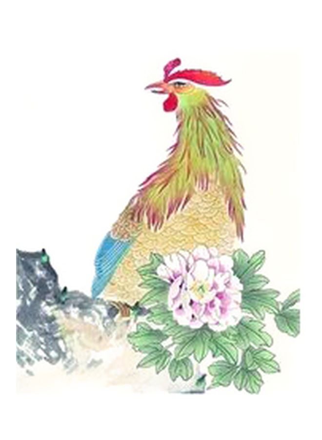 Decorative Wall Poster Green/White/Red 60x40cm