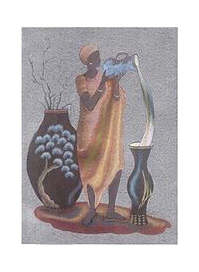 Decorative Wall Painting Grey/Pink/Brown 45 X31cm