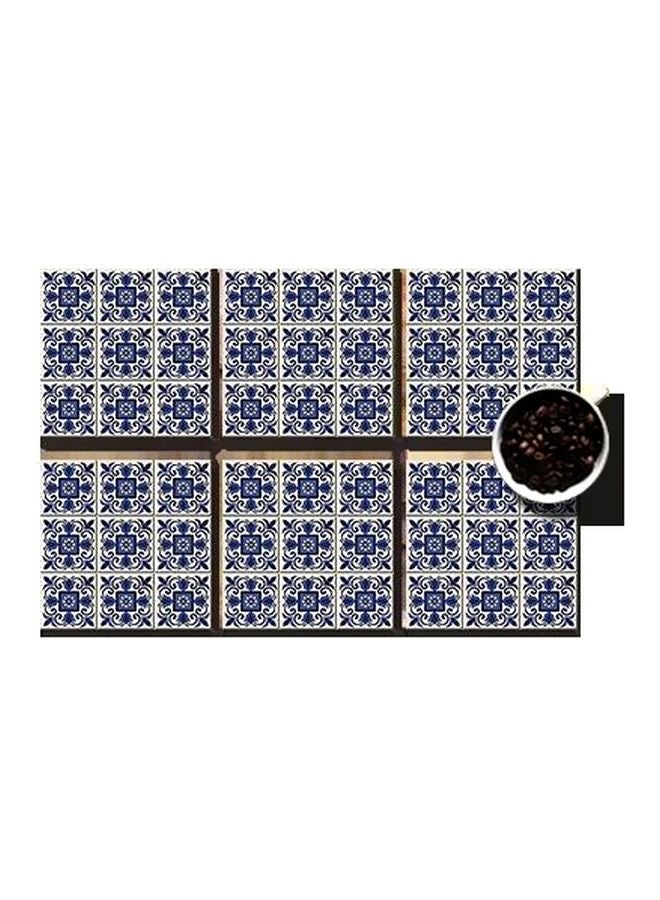 فوتو بلوك طقم من 6 قطع من قواعد الأكواب أزرق/ أبيض 7x7سم 
