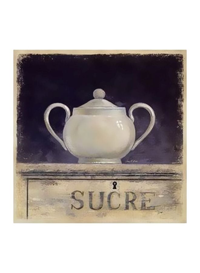 Decorative Wall Painting White/Purple 15x15cm