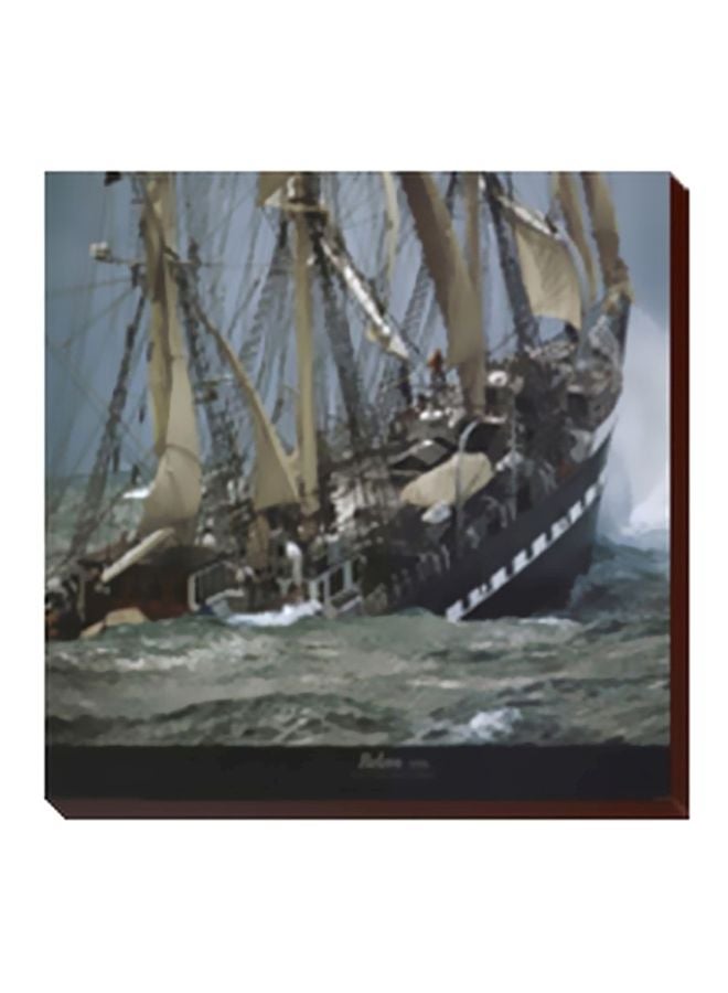 PHOTOBLOCK Decorative Wall Poster Blue/Beige/Black 24x24cm