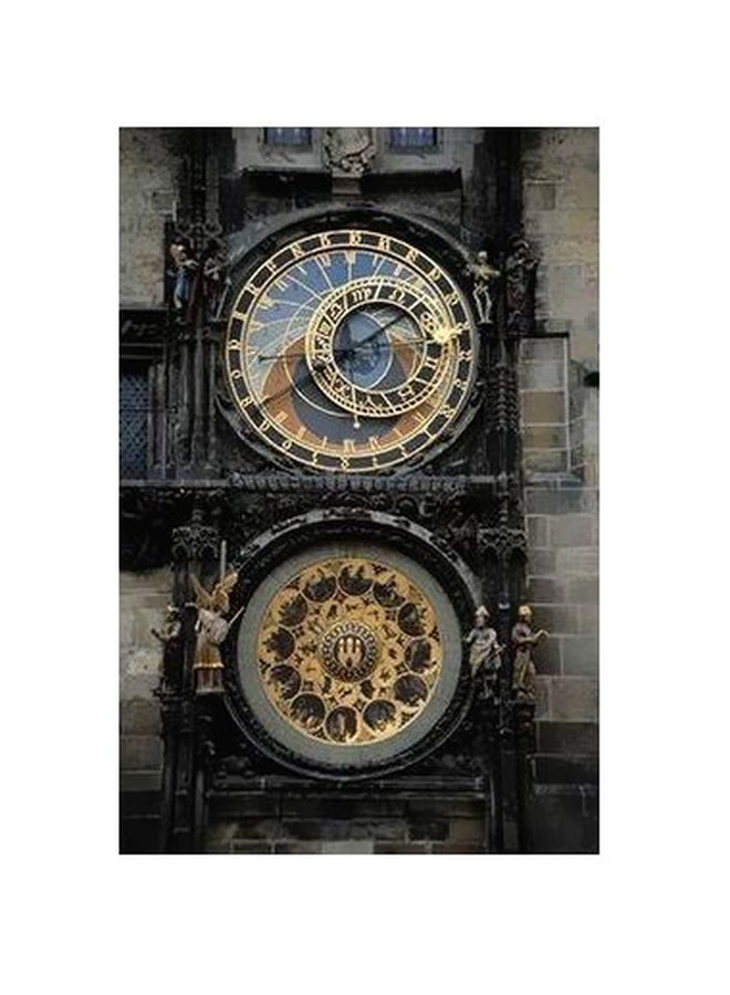 Decorative Wall Poster Black/Gold/Beige 24x18cm