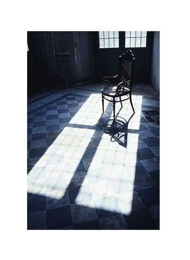 Decorative Wall Poster Black/White/Blue 24x18cm