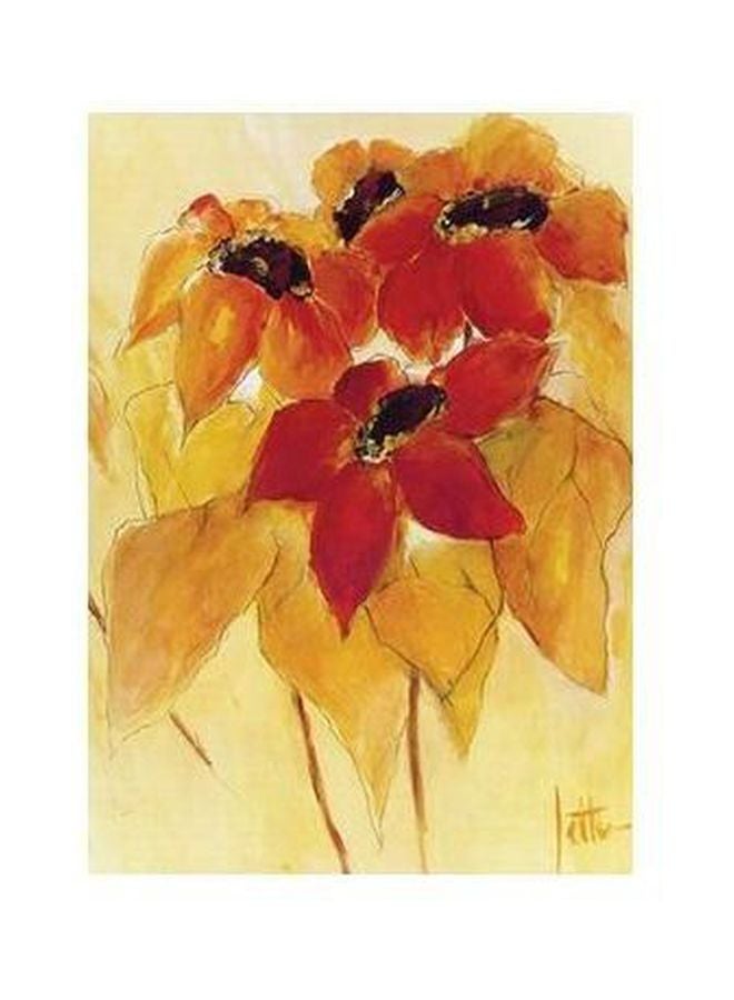 بوستر حائط للتزيين أصفر/ أحمر/ بني 34x24سم