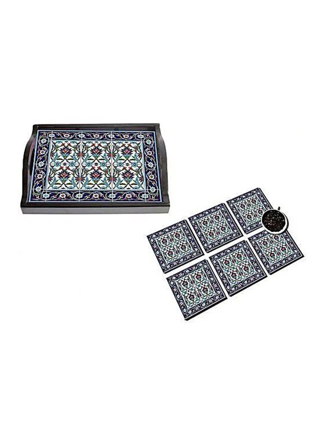 طقم من 6 قطع من قواعد الأكواب للزينة متعدد الألوان