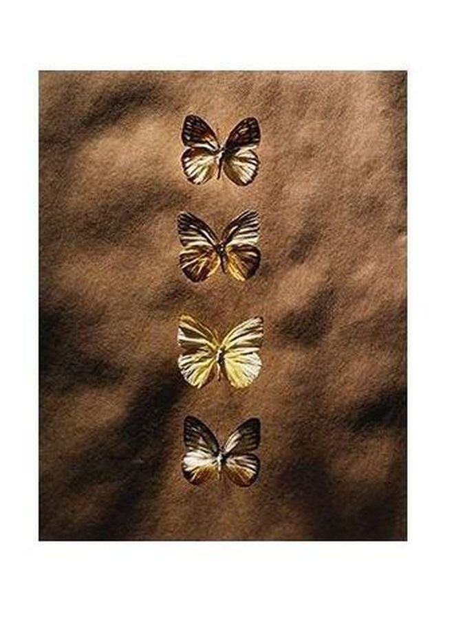 بوستر حائط للتزيين بني/أصفر 34x24سم