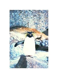 Penguin Printed Decorative Wall Poster White/Black/Yellow 34x24cm