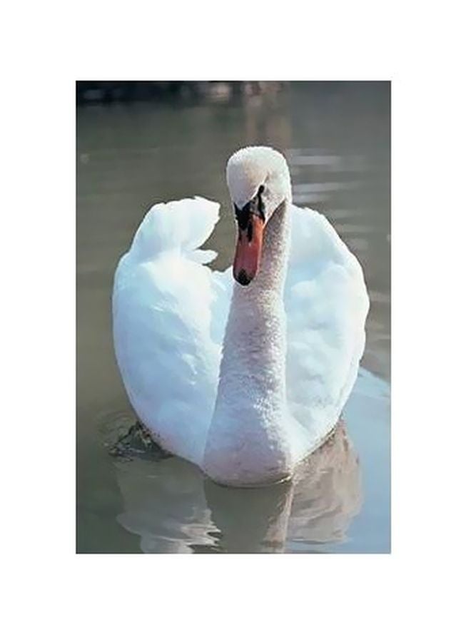 Decorative Wall Poster White/Grey/Orange 34x24cm