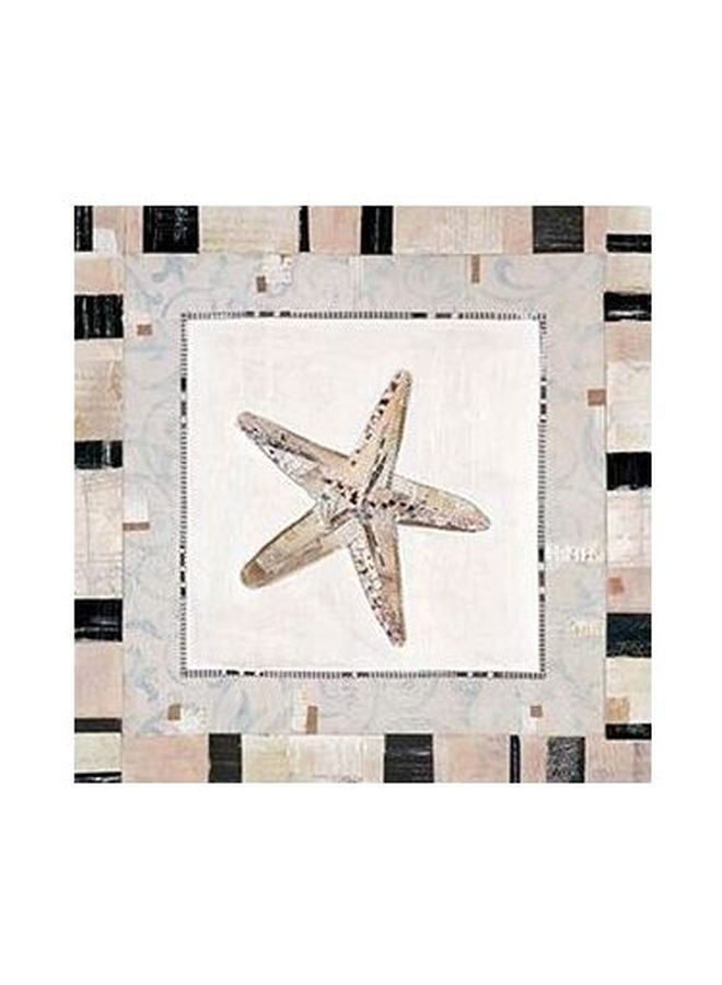 Decorative Printed Wall Poster Beige/Black 23x23cm