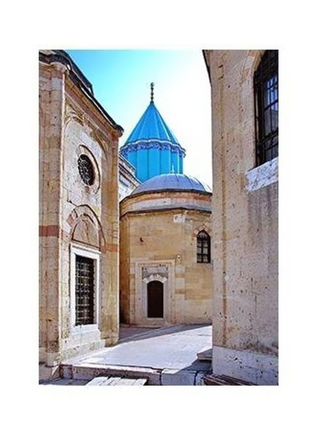 بوستر حائط للتزيين بيج / الأزرق 34x24سم