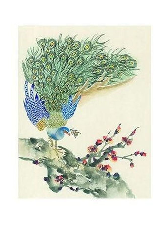 Decorative Wall Poster Green/Blue/Pink 34x24cm