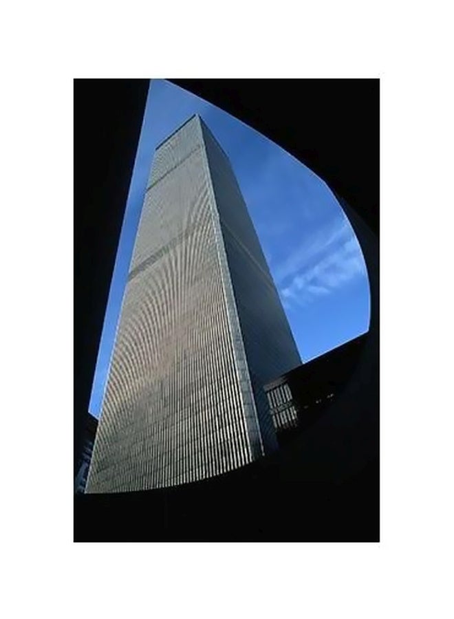 Decorative Wall Poster Silver/Blue/Black 24x18cm