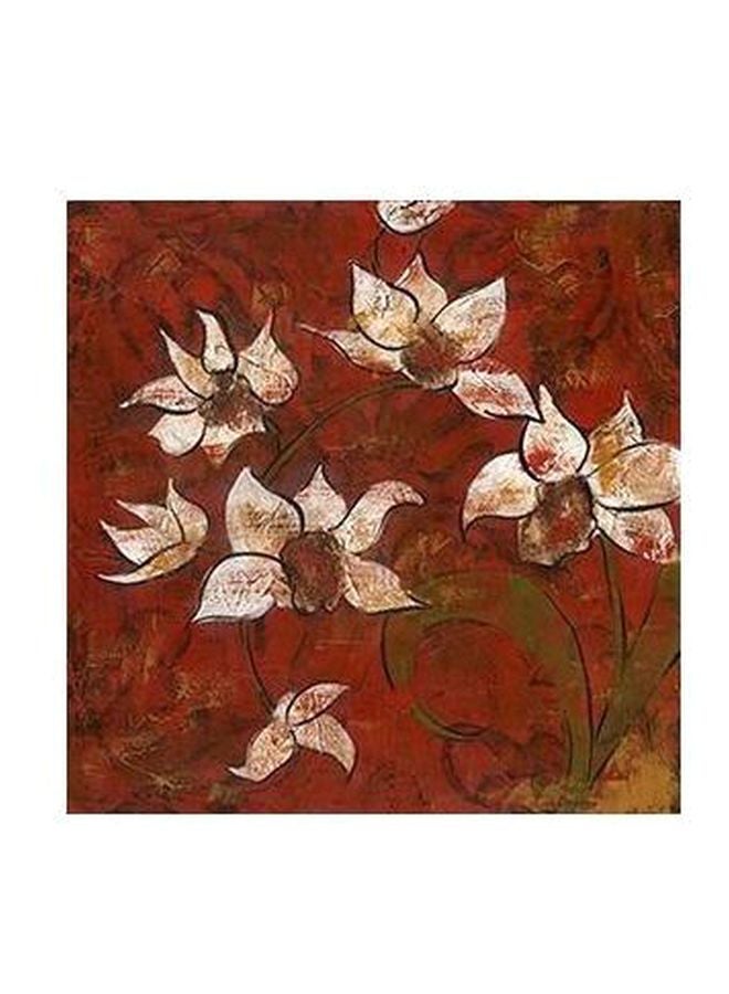 Decorative Wall Painting Red/White/Green 32x32cm