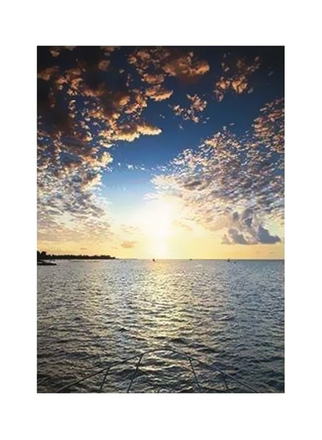 PHOTOBLOCK Decorative Printed Wall Poster Blue/Yellow 34x24cm