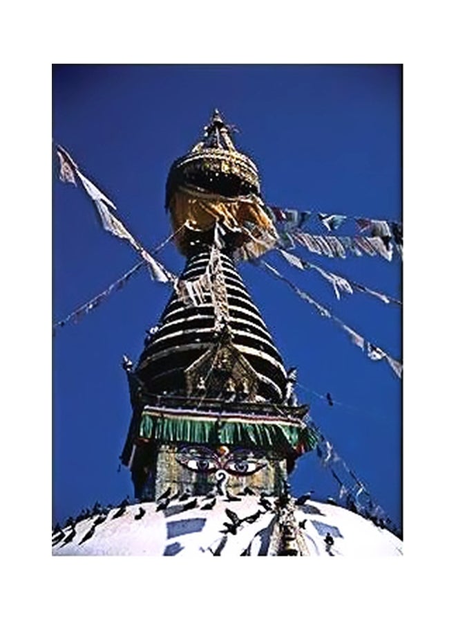 فوتو بلوك بوستر حائط للتزيين أزرق/أبيض/بني 34x24سم