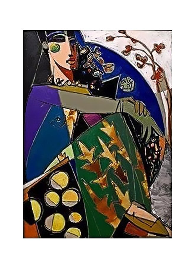 PHOTOBLOCK Decorative Wall Poster Blue/Green/Yellow 34x24cm