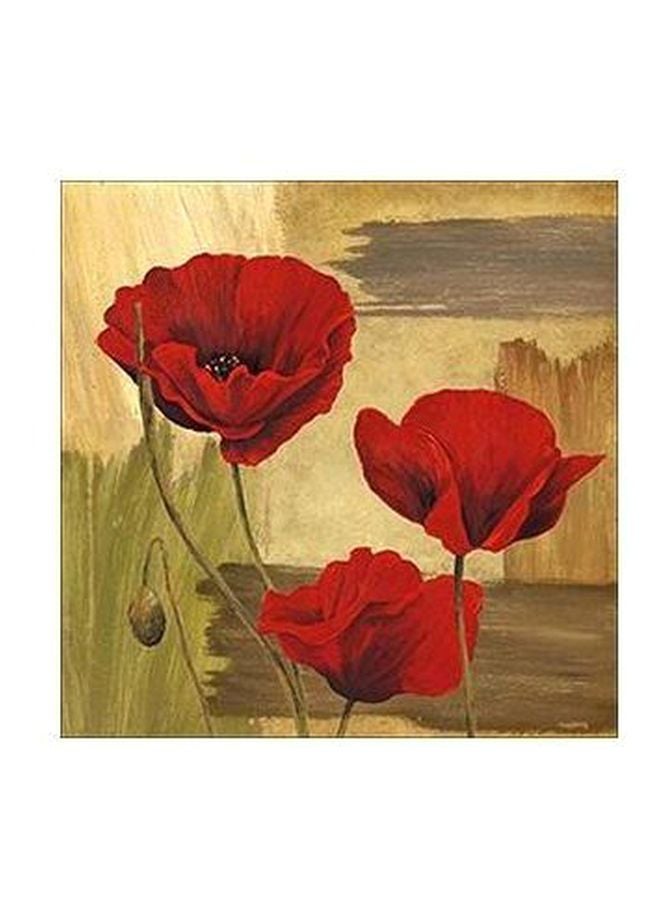 بوستر حائط للتزيين أحمر/بيج/أخضر 23x23سم