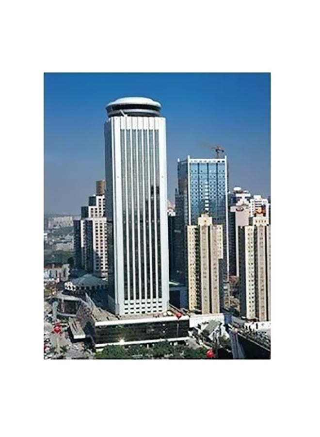 بوستر حائط للتزيين أزرق/أبيض/رمادي 34x24سم