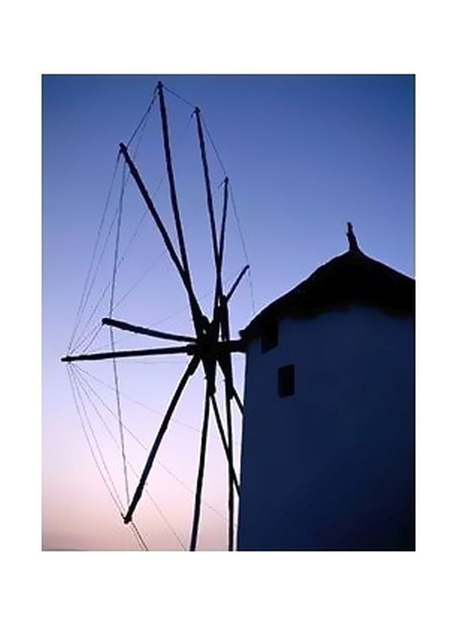 PHOTOBLOCK Decorative Wall Poster Blue/White/Black 24x18cm