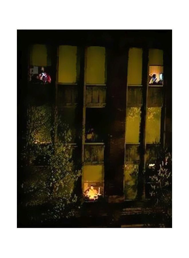 بوستر حائط للتزيين بني/أصفر 24x18سم