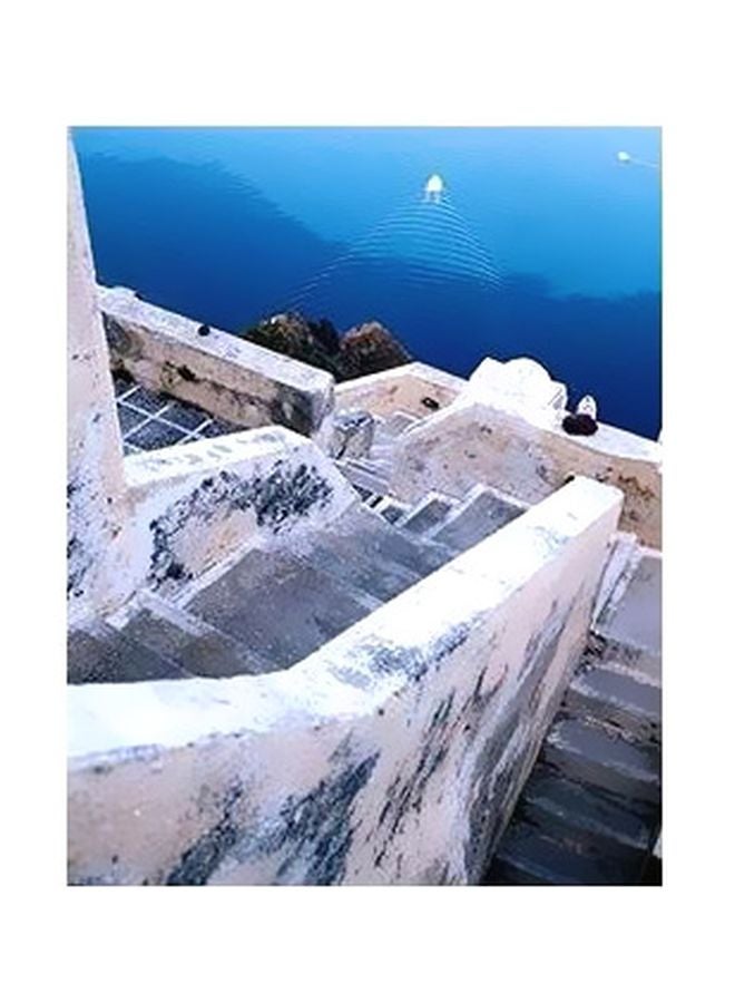 Decorative Wall Poster Beige/Blue 24x18cm