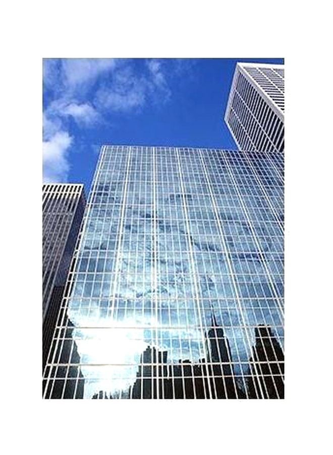 PHOTOBLOCK Decorative Wall Poster Blue/Silver/Black 45x31cm