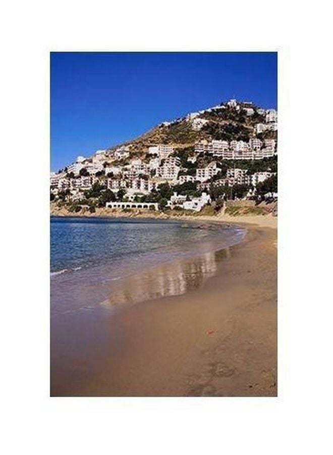 Decorative Wall Poster Beige/Blue/White 45x31cm