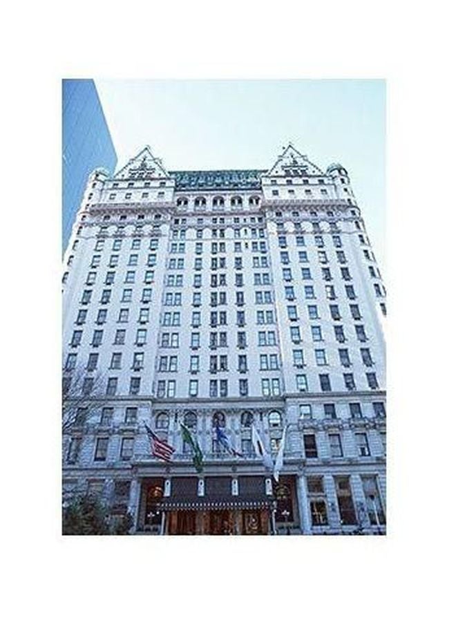 Decorative Wall Poster White/Blue/Brown 45x31cm