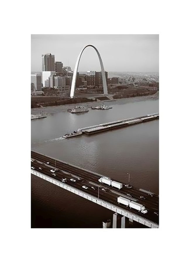 بوستر حائط للتزيين أسود/ أبيض/ رمادي 24x18سم