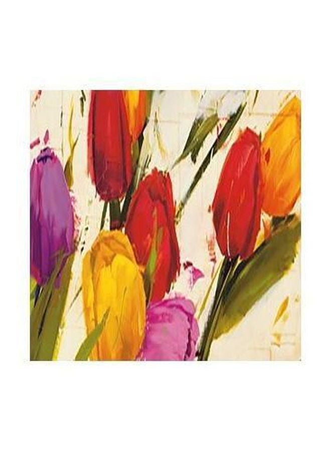 Decorative Wall Poster With Frame Yellow/Red/Pink 23x23cm