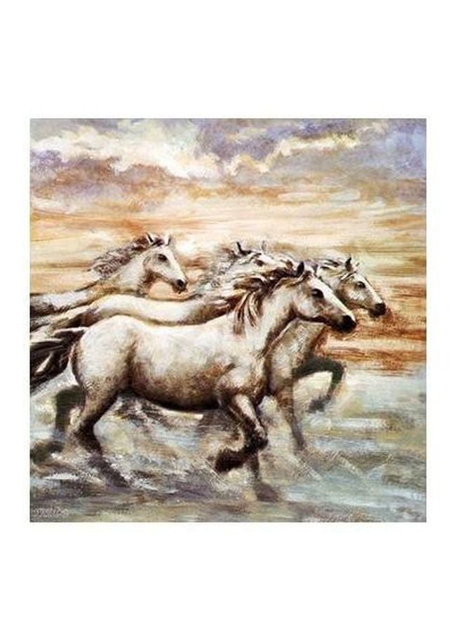 Decorative Wall Poster With Frame White/Brown/Grey 23x23cm