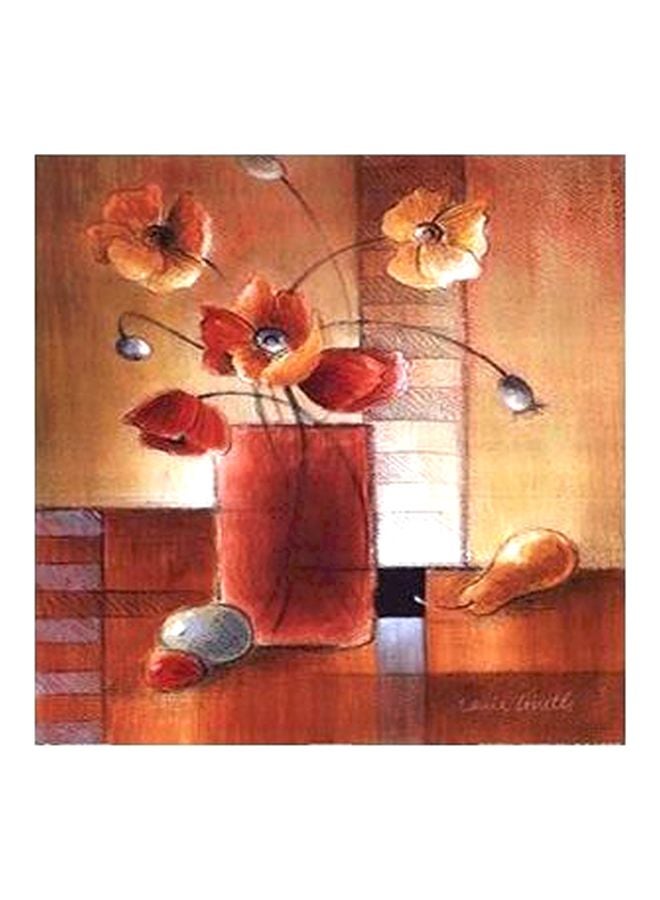 Decorative Wall Poster Red/Yellow/Black 32x32cm
