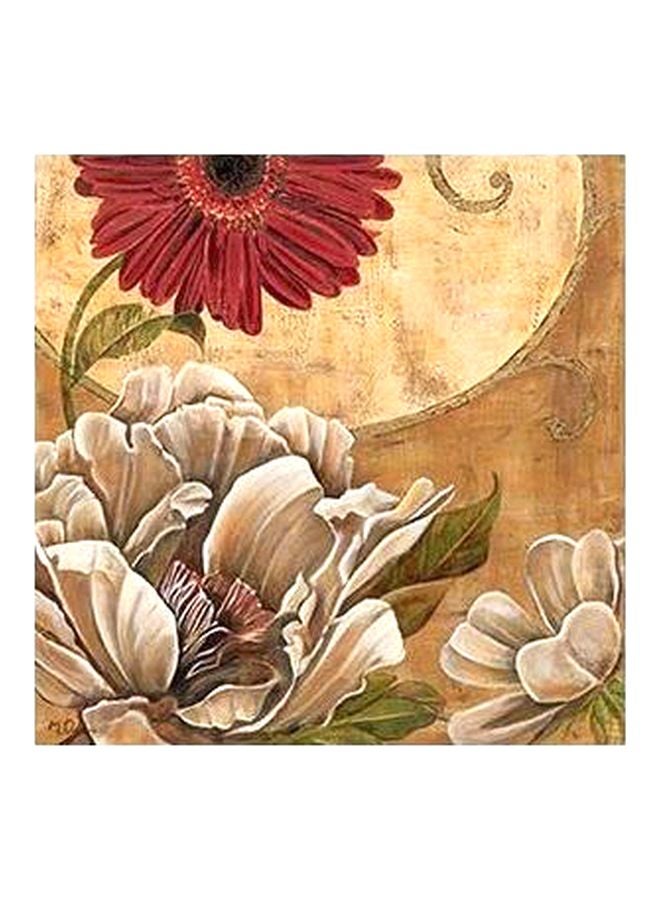 Decorative Wall Poster Red/Green/Beige 32x32cm