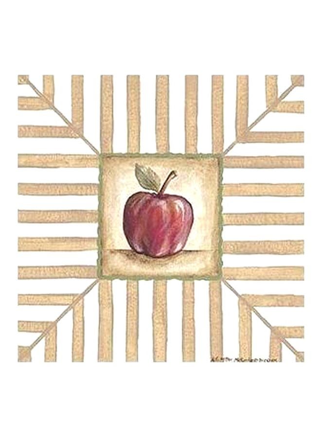 لوحة فنية لديكور الحائط بيج/ أبيض/ أحمر 32x32سم