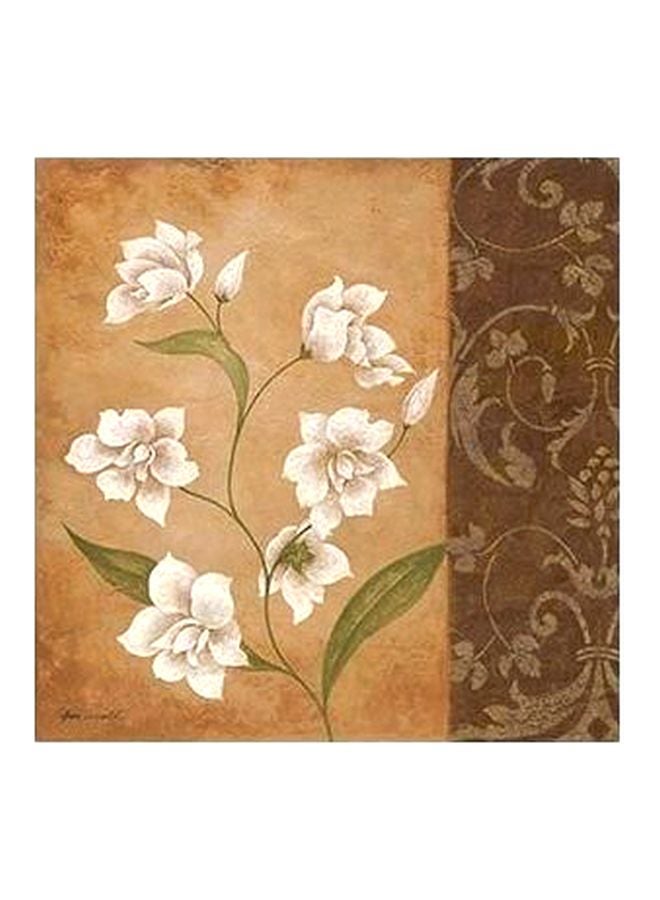 Decorative Wall Painting Brown/White/Green 23x23cm