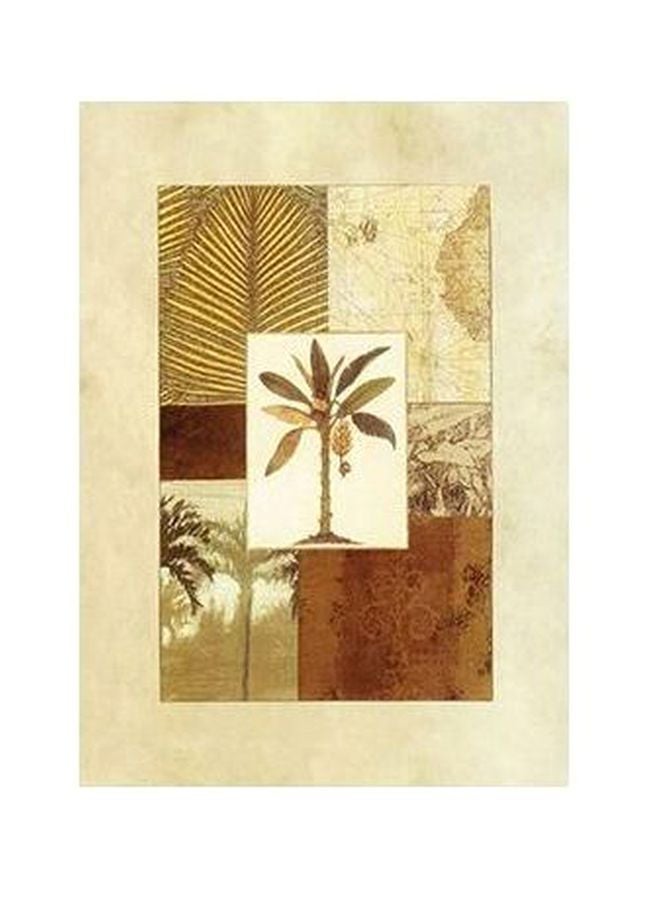 Decorative Wall Painting Beige/White/Green 45x31cm