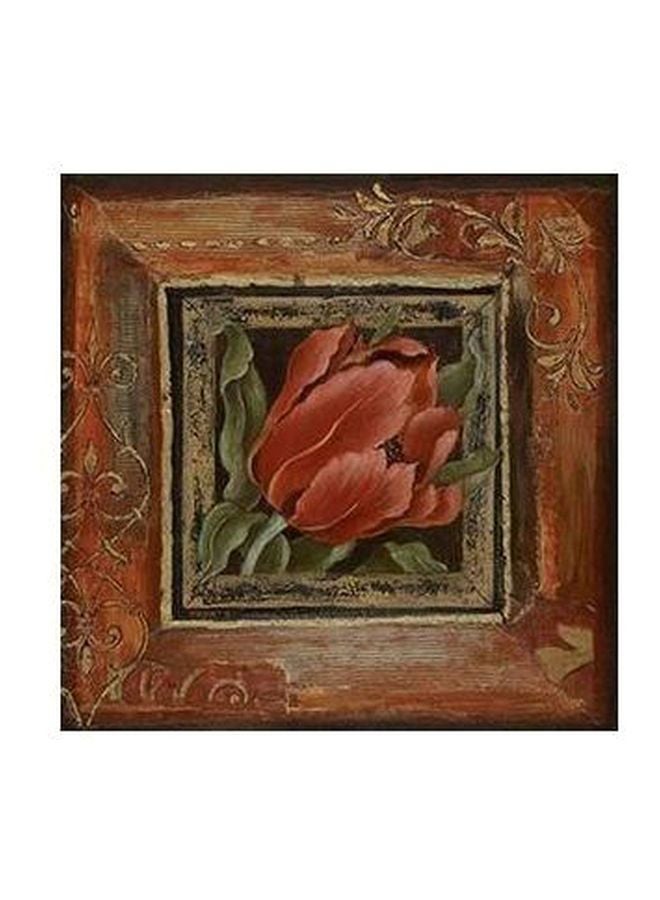 Decorative Wall Painting Brown/Red/Green 23x23cm