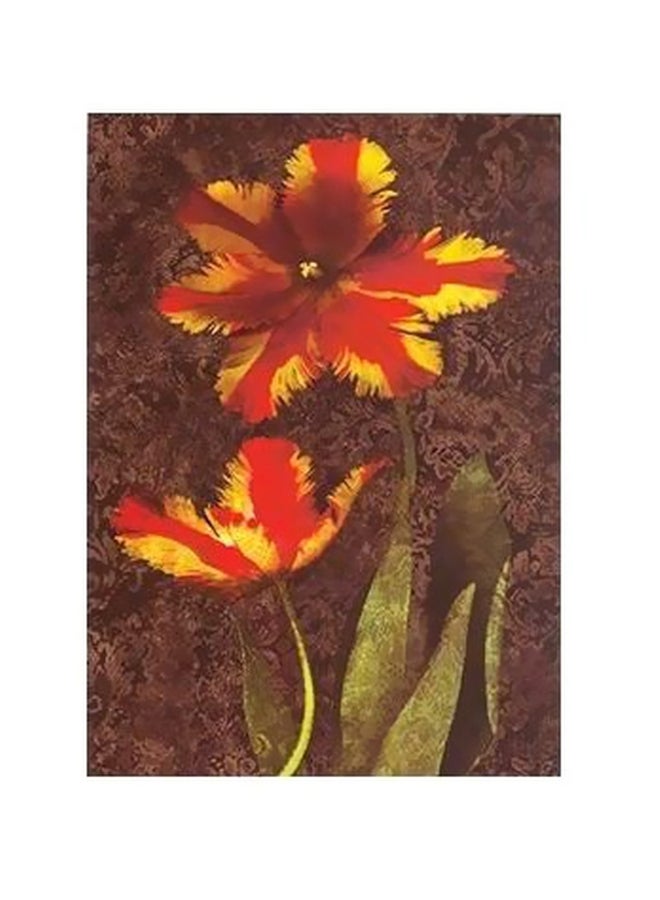 فوتو بلوك بوستر حائط للتزيين بني/أصفر/أخضر 34x24سم