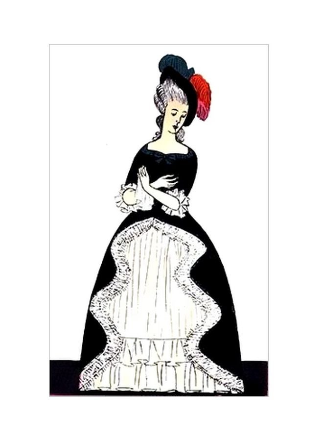 Decorative Wall Poster Black/White/Red 34x24cm