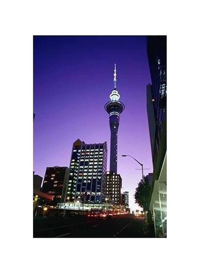 Decorative Wall Poster Purple/Black/White 34x24cm