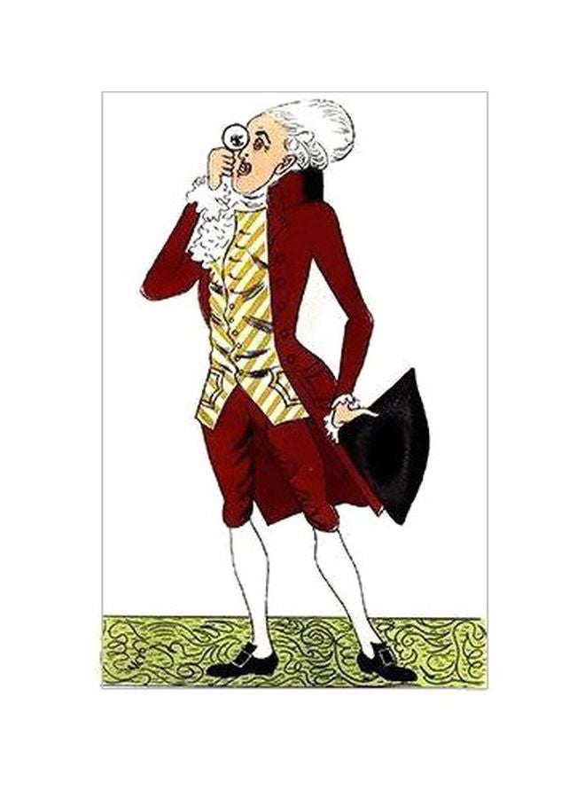 بوستر حائط للتزيين أحمر/بيج/أبيض 34x24سم