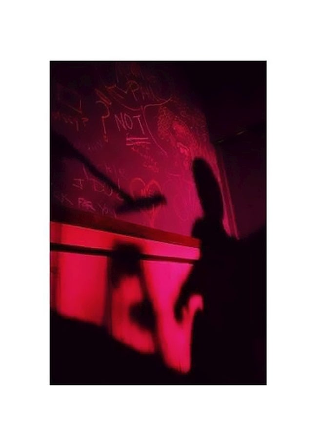 فوتو بلوك بوستر حائط للتزيين وردي/أسود 34x24سم