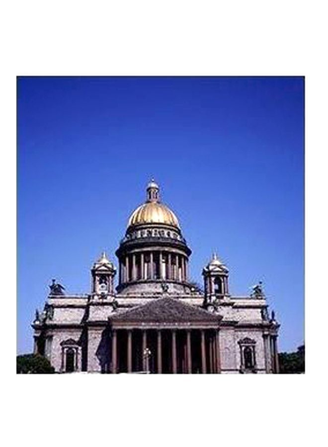 Decorative Wall Poster Blue/Grey/Gold 34x24cm