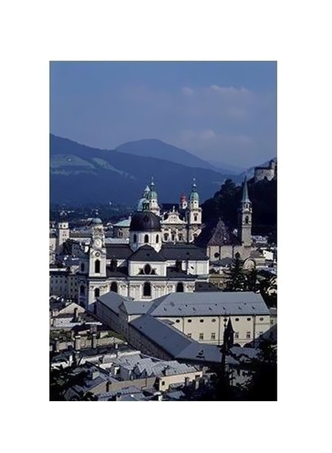 Decorative Wall Poster Blue/White/Black 60x40cm