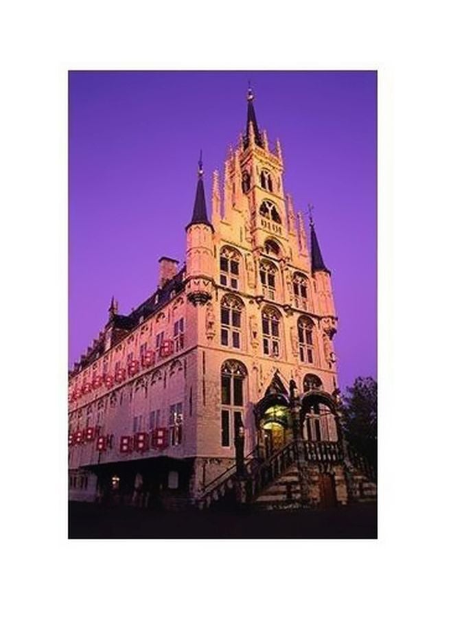 PHOTOBLOCK Decorative Wall Poster Purple/Beige/Black 45x31cm