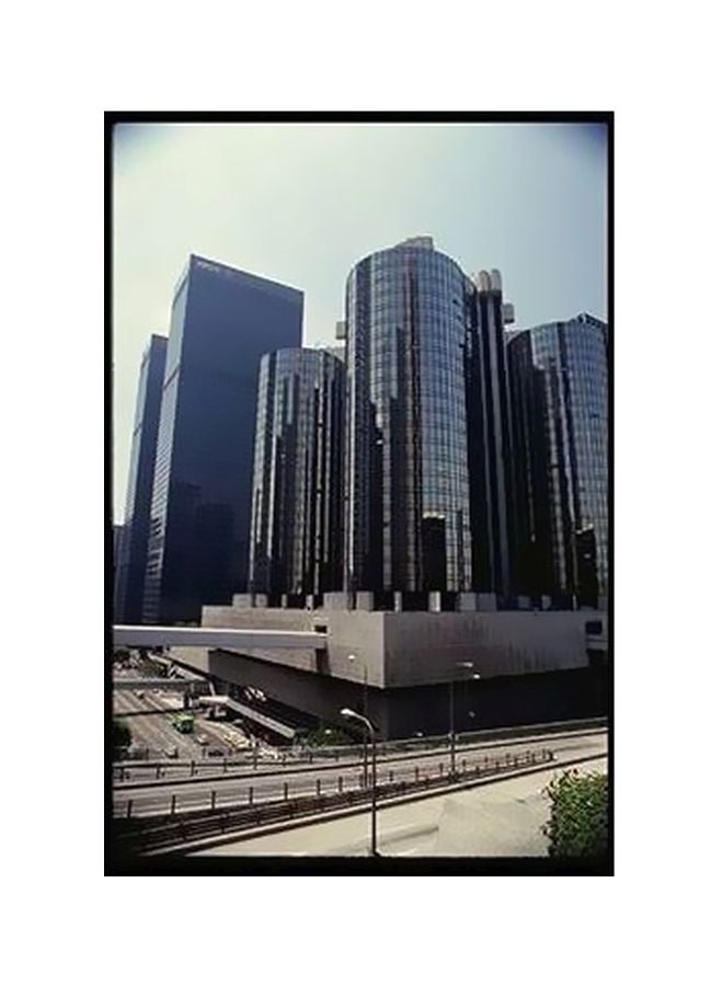 PHOTOBLOCK Decorative Wall Poster Grey/Blue 34x24cm