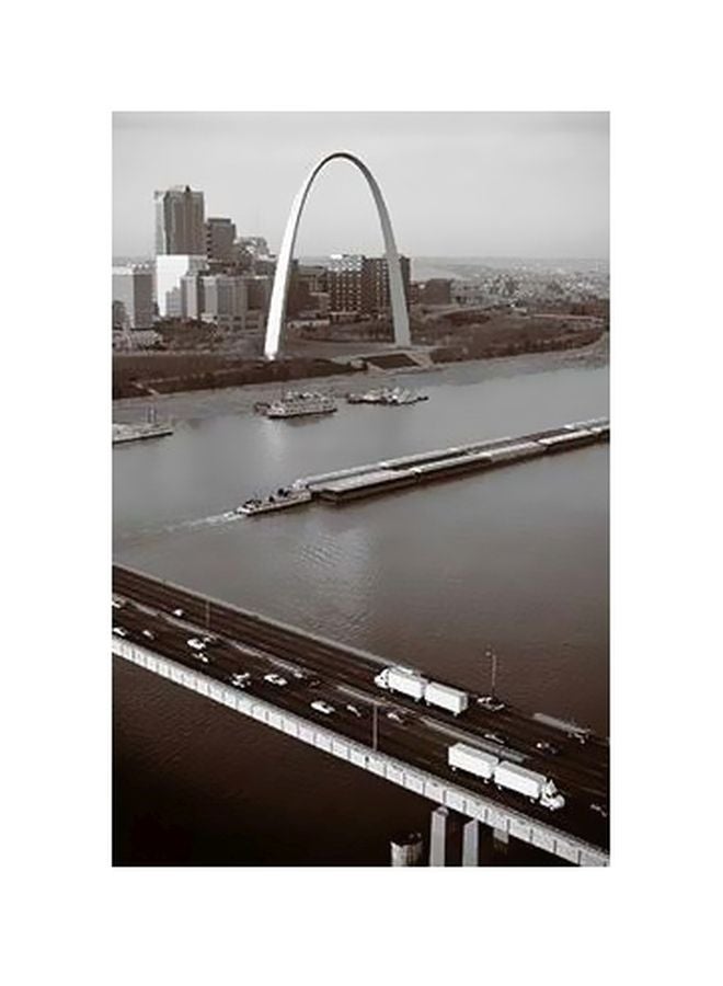 فوتو بلوك بوستر حائط للتزيين البني/الرمادي 34x24سم