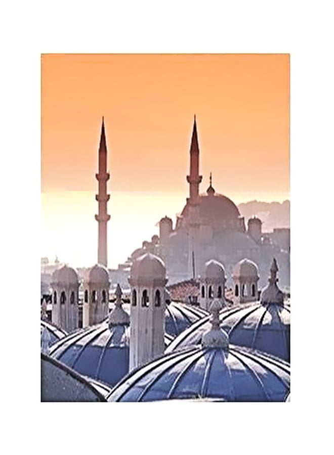 PHOTOBLOCK Decorative Wall Poster Yellow/White/Grey 45x31cm