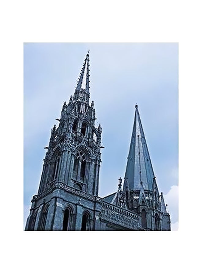 بوستر حائط للتزيين أزرق / بيج 34x24سم