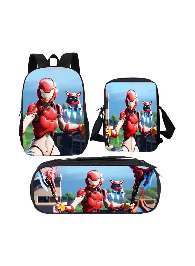 3-Piece Fortnite Printed Backpack Set Multicolour  - Image 1